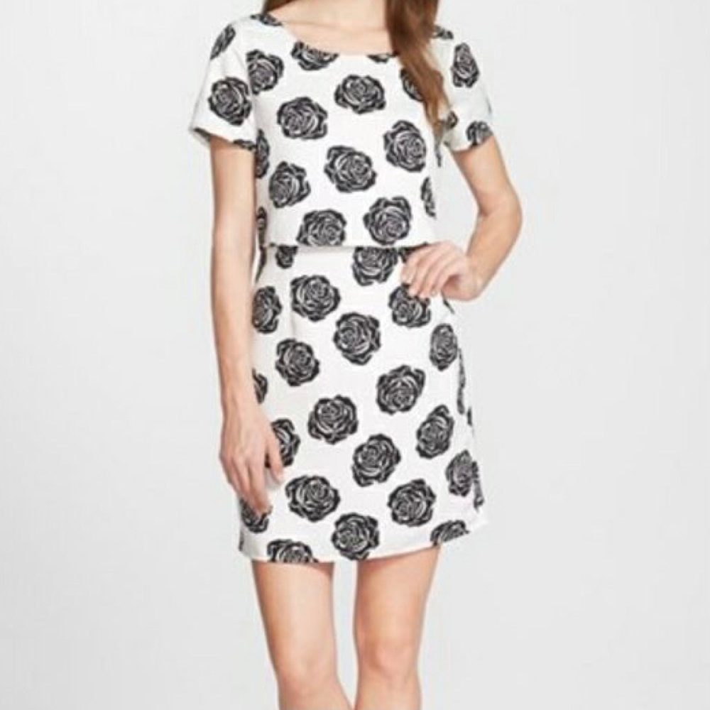 Cooper & Ella Rose Print White dress